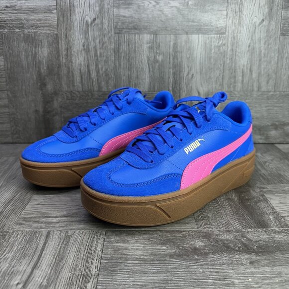 Puma Club II Era Women's size 8 Blue Pink Gum Bottom Platform Shoes - Picture 3 of 8
